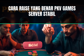 Cara raise pkv games pada layar permainan poker online.