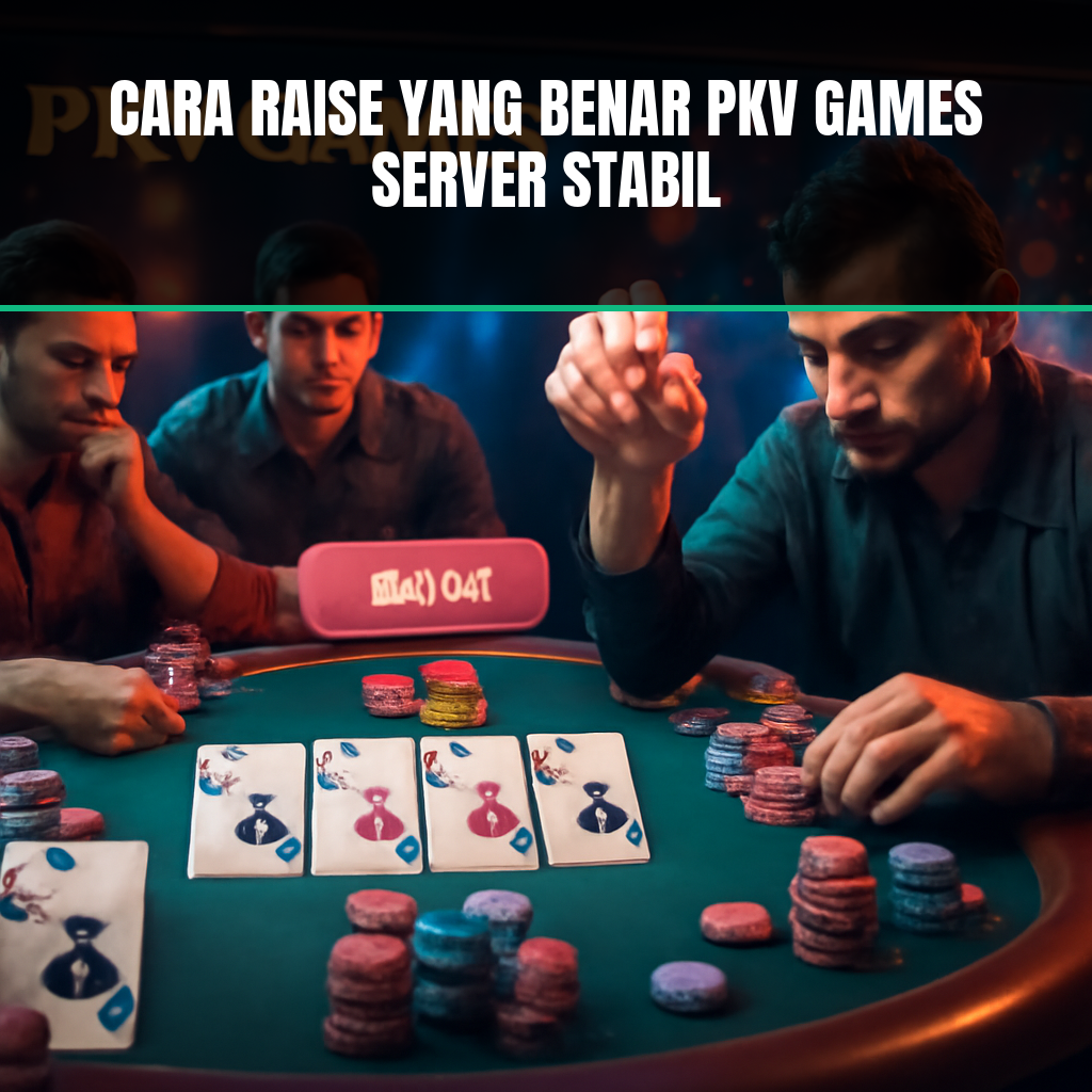 Cara raise pkv games pada layar permainan poker online.